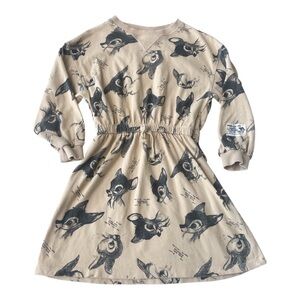 Zara Disney Classics Kids Girl’s  Beige Bambi Dress with Elastic Waist size 7